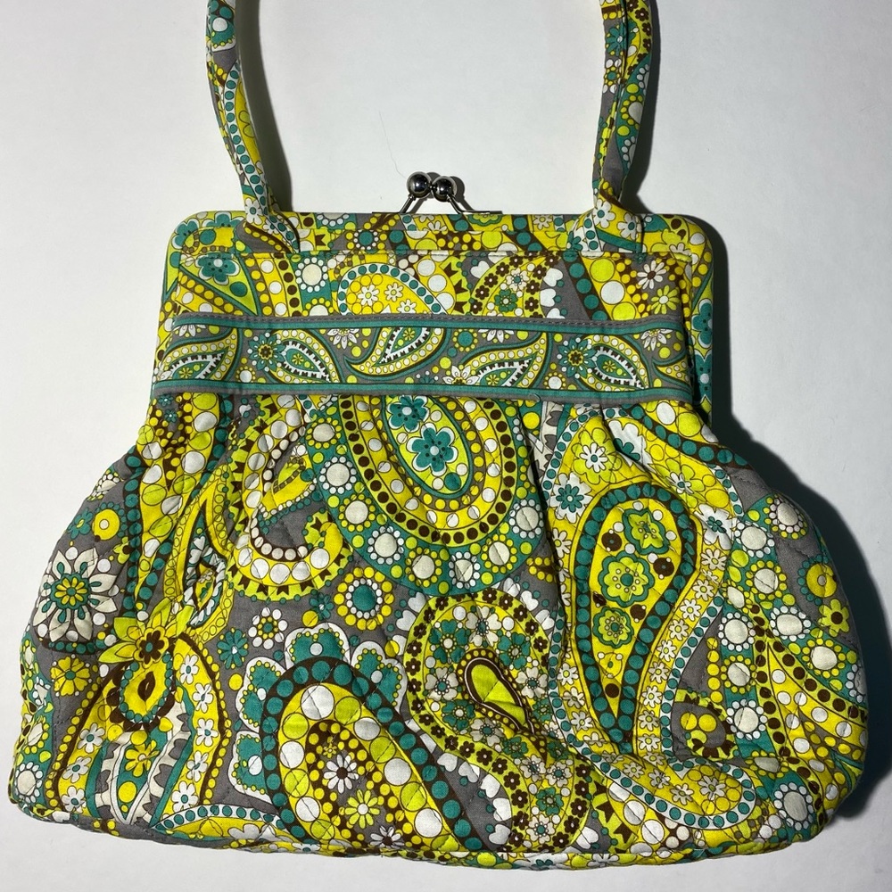 Vera Bradley Lemon Parfait Alice Kisslock Handbag